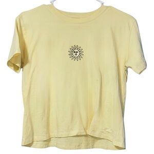 (NWOT) Hollister Sun Embroidered Baby Tee | Yellow Crop Top - XS